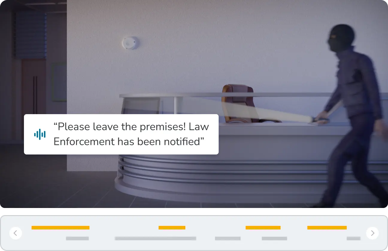 Rhombus alarm monitoring detecting unidentified personnel in real time inside commercial buildings