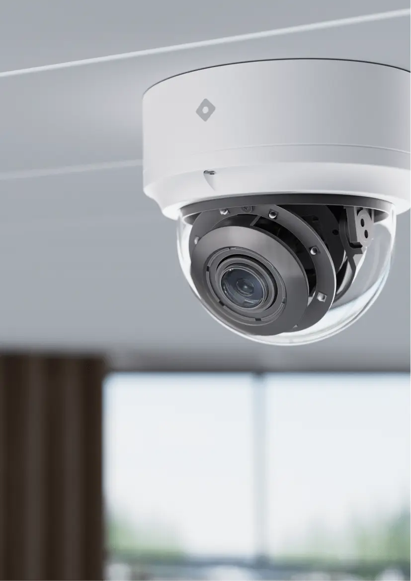 The Rhombus R410 dome camera is a powerful 4K dome security camera with a sleek form factor, ideal for indoor and outdoor use. Its vandal and weather-resistant design makes it suitable for perimeter protection in various settings like retail stores. Its 8MP image sensor delivers high-quality images even in low light conditions, thanks to the built-in infrared night vision.