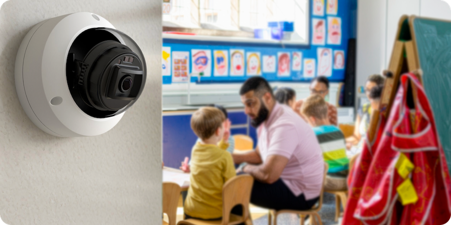 rhombus cloud school security camera in K-12 classroom 