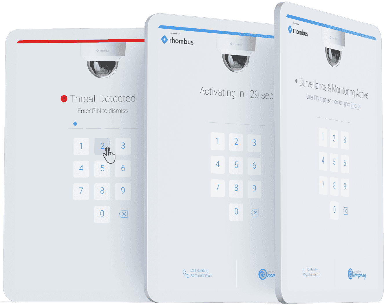 Rhombus business security alarm monitoring pads for commercial security