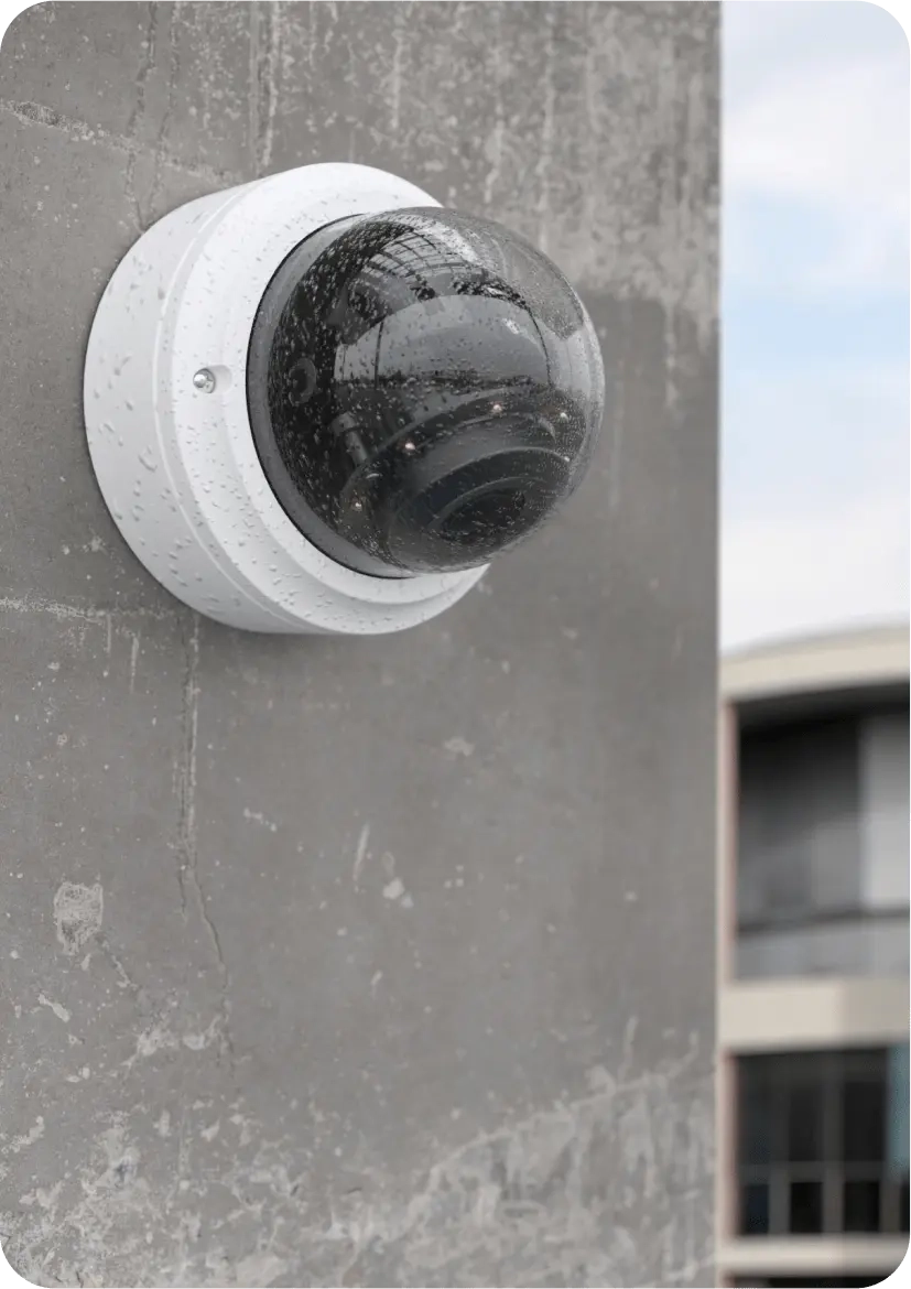 The Rhombus R400 dome camera is a powerful 4K dome security camera with a sleek form factor, ideal for indoor and outdoor use. Its vandal and weather-resistant design makes it suitable for perimeter protection in various settings like retail stores. Its 8MP image sensor delivers high-quality images even in low light conditions, thanks to the built-in infrared night vision.