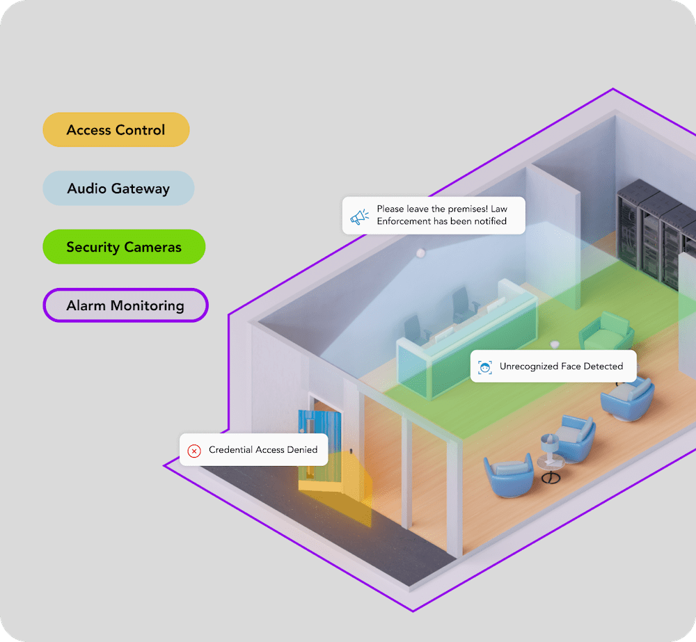 Rhombus access control system integrated with other Rhombus security solutions, showcasing the all-in-one management capability. This powerful access control system streamlines security operations, combining video surveillance, access events, and user permissions in one intuitive platform.
