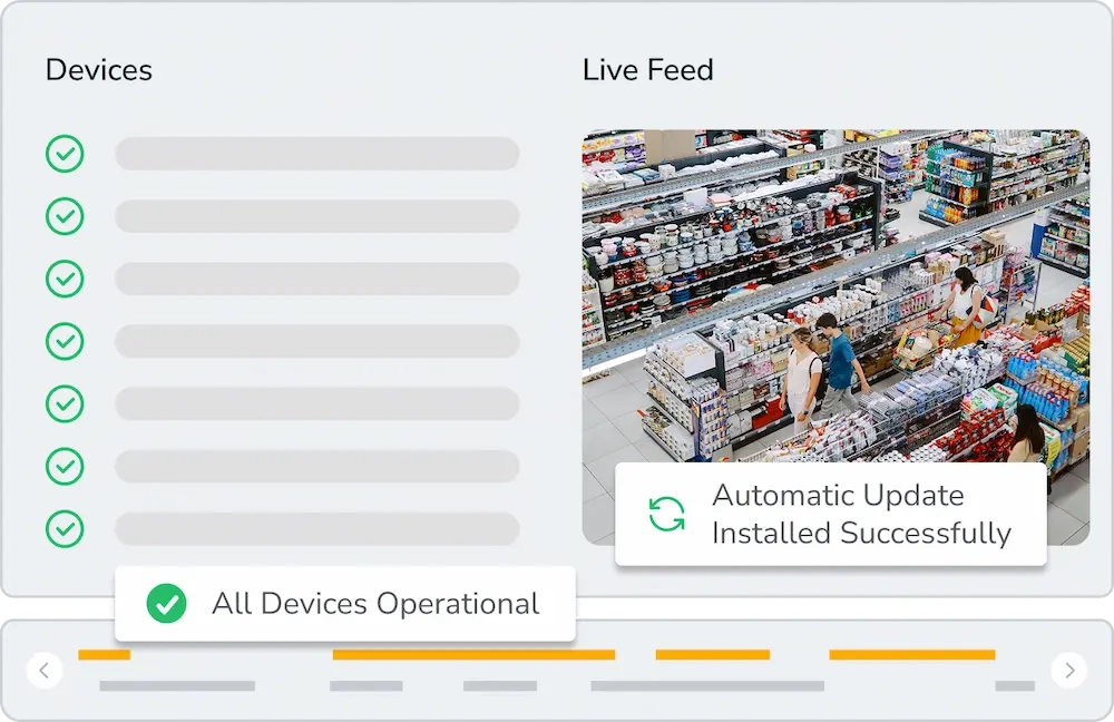 Rhombus security cameras covering all blind spots in a grocery store